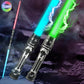 Colorful LED Lightsaber Toy – Red &amp; Blue Telescopic Glowing Sword for Kids