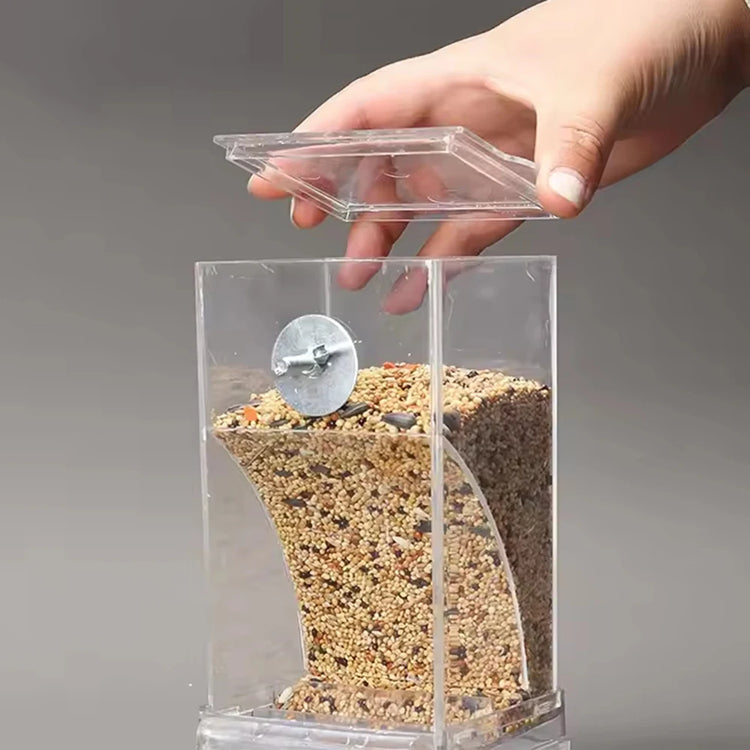 1PC Parrot Feeder Anti-Spill Transparent Bird Food Box Clear Feeding Device for Parrots Durable Bird Feeding Box - Zecs shopping