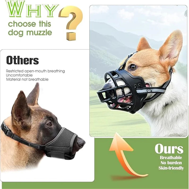 Reflect Light Dog Mouth Guard Cover Comfy Breathable Basket Muzzle Against Biting Barking Dog Mask Anti-barking Muzzle For Pets