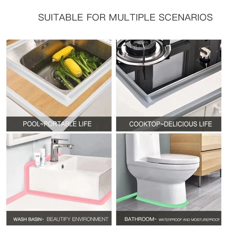 PVC tape Waterproof wall glue sink edge seal mildew resistant caulking strip Kitchen bathroom shower tub