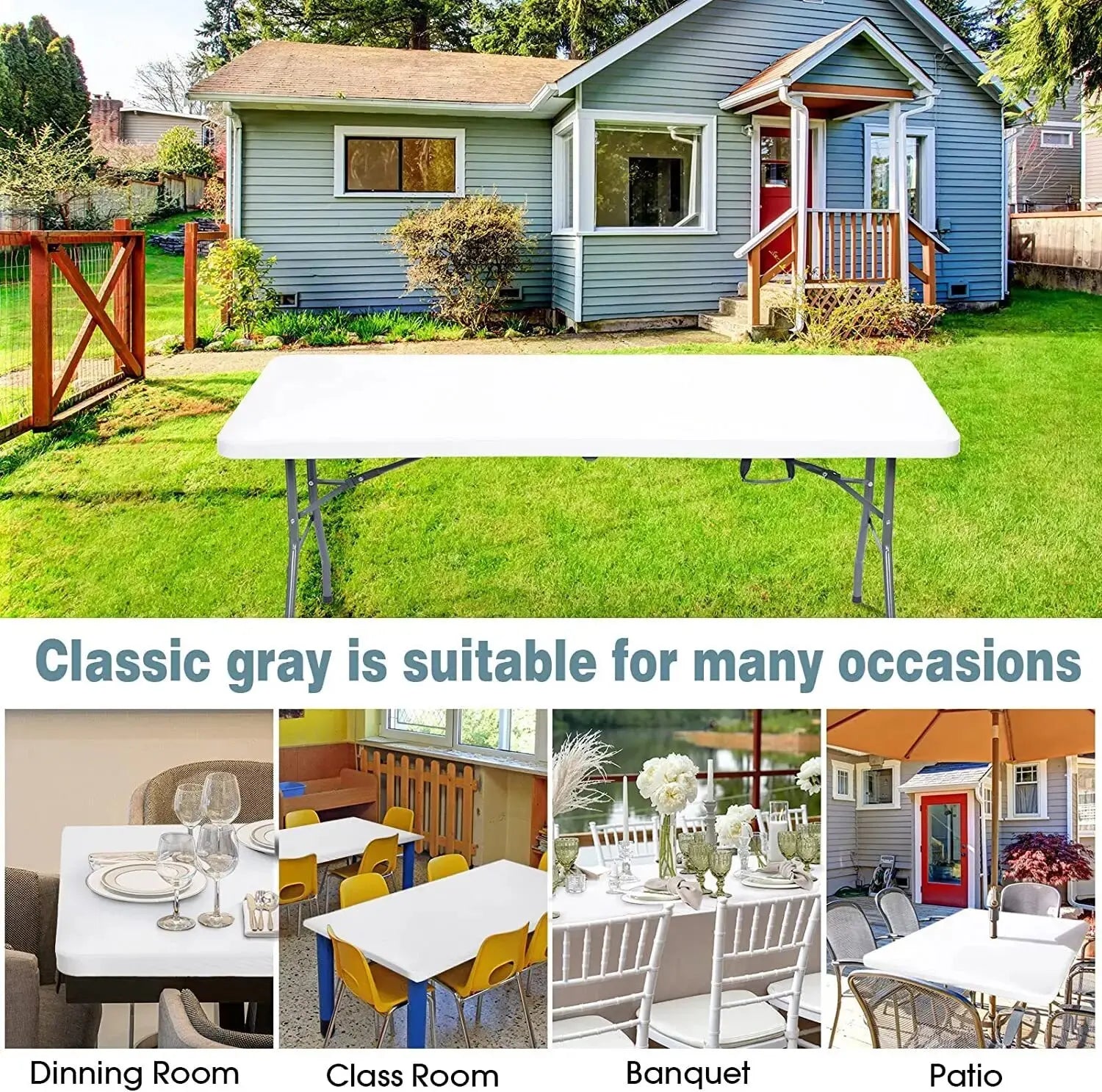 1pc Washable Rectangular Tablecloth for Outdoor Parties and Camping- Foldable, Elastic and Fitted - 4ft/6ft Size Fabric for Home - Zecs shopping