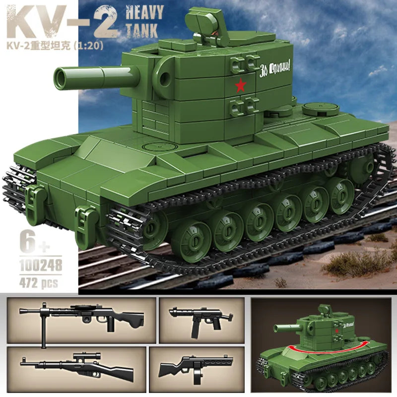 Ww Military Classic Model Tiger Leopard Kv- Kv- Is- Heavy Tank Collection Model Building Blocks Bricks