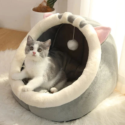 Washable pet lounger cushions, cat mat beds, warm and soft baskets, cozy warm cat kennels, house tents, small pet dogs, winter - Zecs shopping
