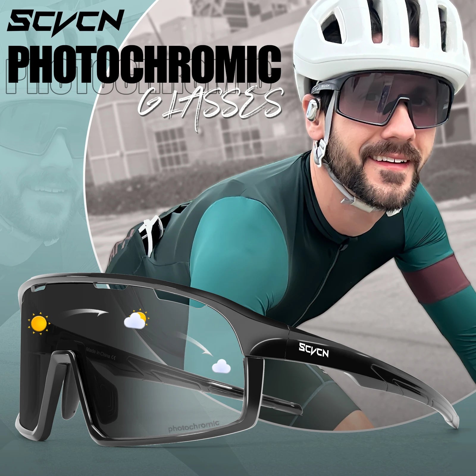 Photochromic Sports Sunglasses UV Cycling Driving & Outdoor Adventure Goggles