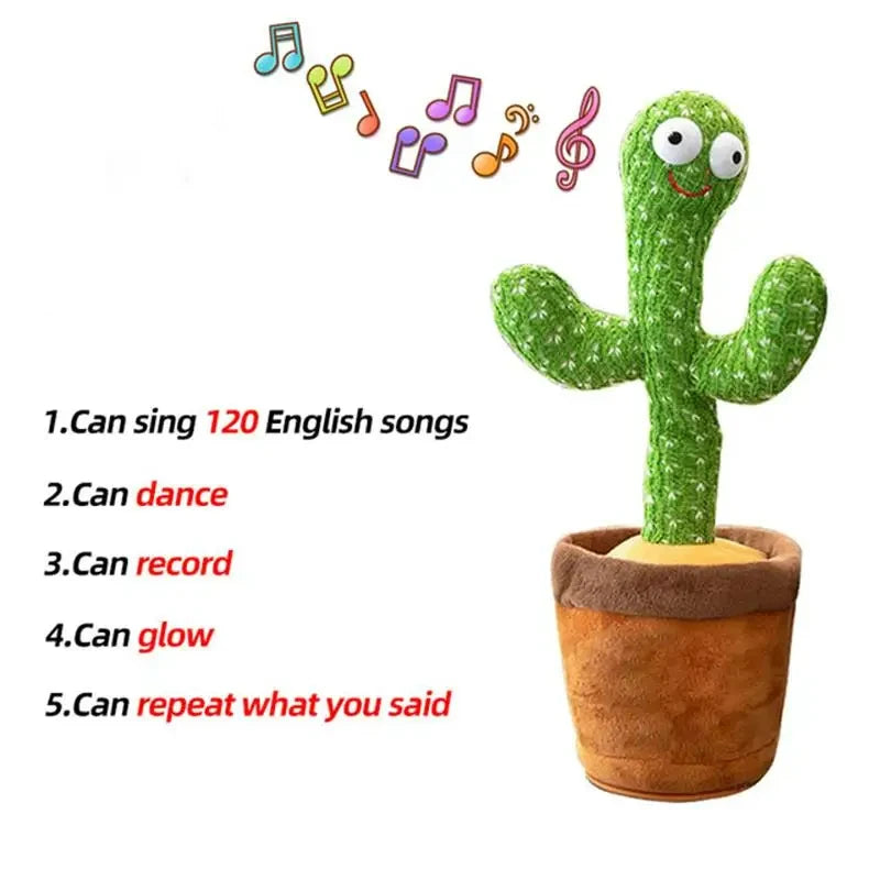 pc Dancing Cactus ToyRepeat Talking Song Speaker Wriggle Dancing Sing Talk Plushie Stuffed Interaction and Decoration
