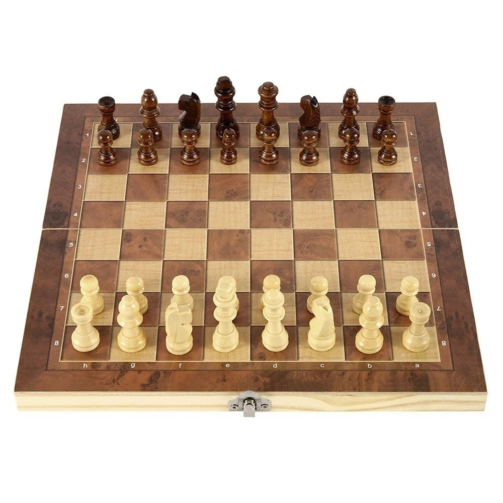in Foldable International Chess Folding Wooden Portable Chess Game Board Wooden Chess Board for Adults High-end Gift