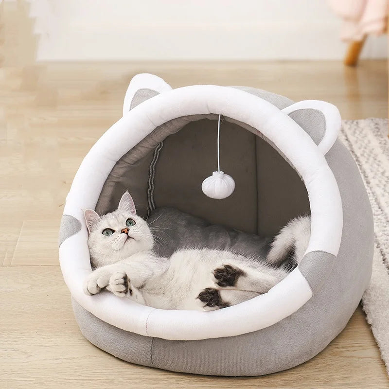 Cat Nest House for Cats Cave Cat Bed Kennel Cats Four Seasons Universal Semi-Closed Cute and Comfortable Cat Nest  Kittens Cave - Zecs shopping