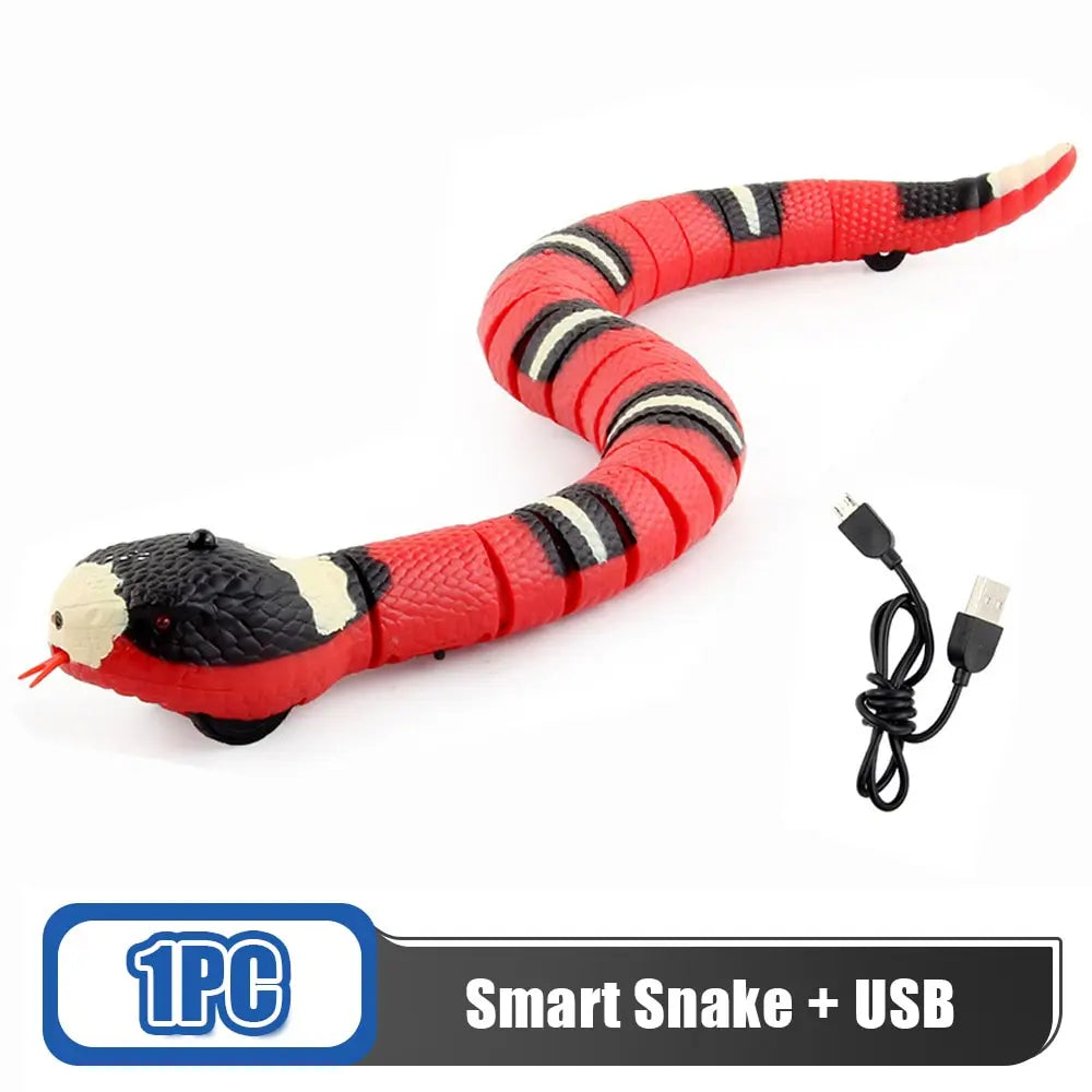 Smart Sensing Cat Toys Interactive Automatic Eletronic Snake Cat Teaser Indoor Play Kitten Toy USB Rechargeable for Cats Kitten - Zecs shopping