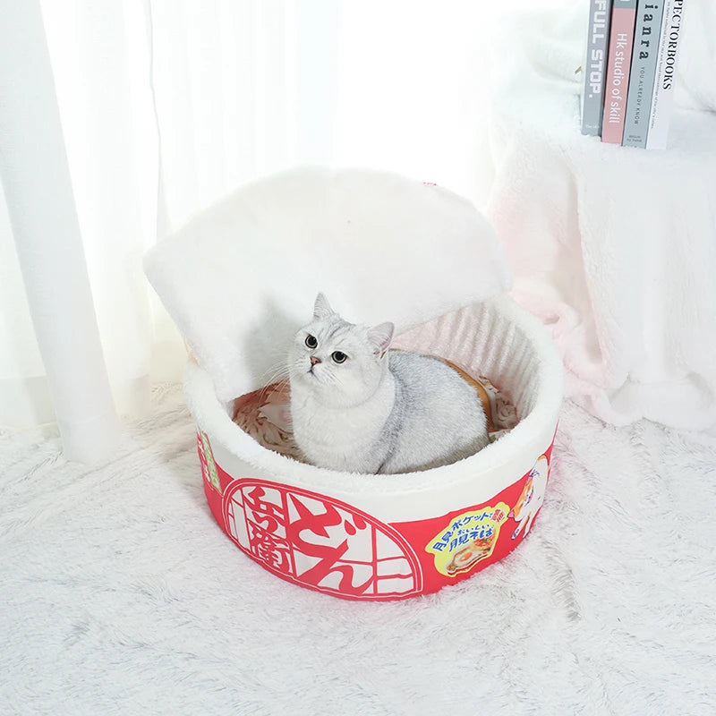 Noodle-shaped Fleece-lined Pet Bed Warm Breathable Detachable Round Premium & Affordable