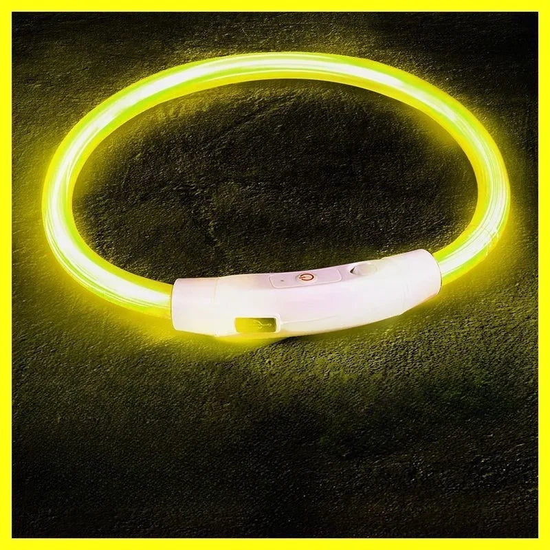 40/50/70cm Led dog collar USB rechargeable pet dog glow-in-the dark charging collar Luminous necklace collar safety night light - Zecs shopping