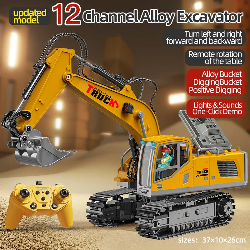 Alloy Remote Control Excavator Toy Car With Lights Premium & Affordable