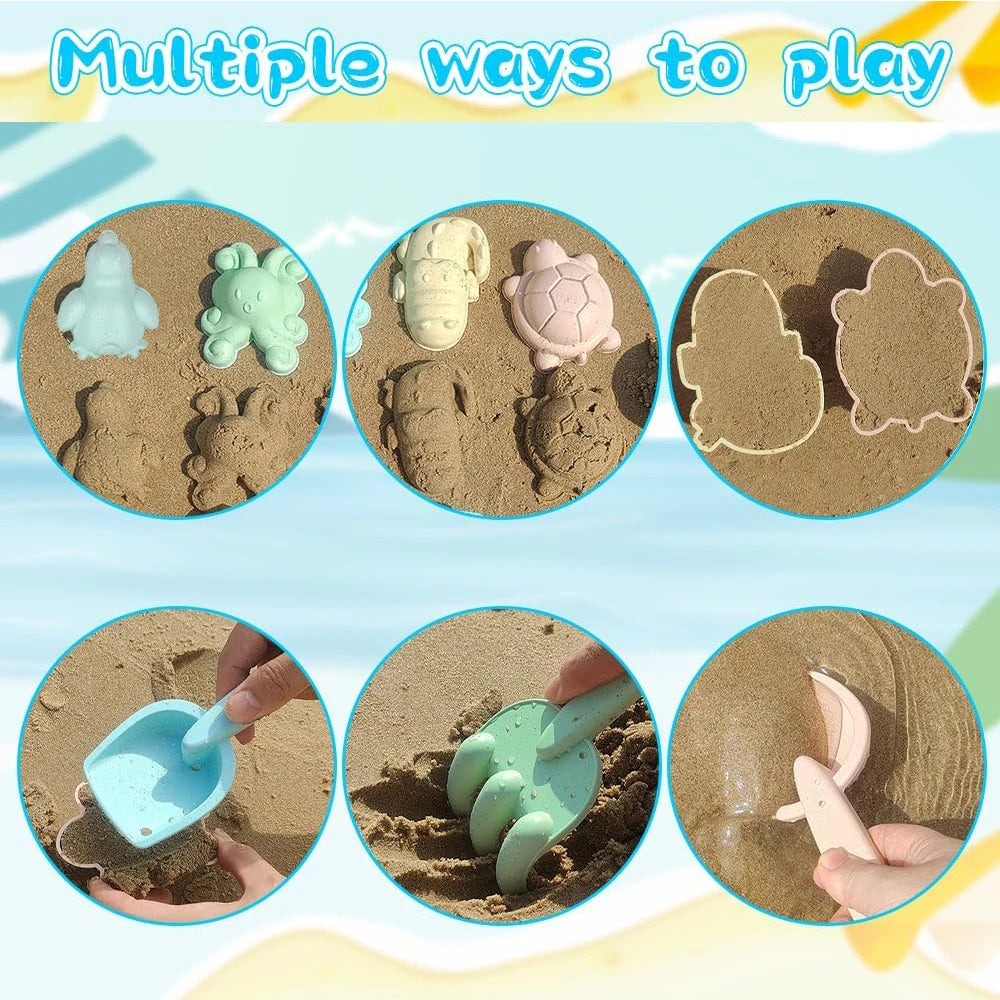 -Piece Beach Toy Set Sandcastle Molds Buckets & Shovels for Kids