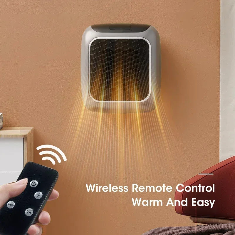 W Portable Electric Heater EU Small Bathroom Fast Heating Fans Bedroom Heater Home Use Warming Device with Remote Control