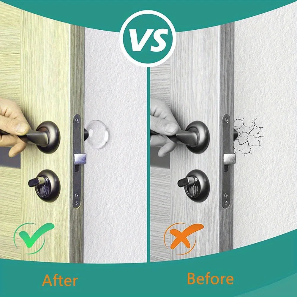 pcs Door Handle Bumper Pad Self Adhesive Transparent Silicone Wall Protector Anti Bump Washable Reusable Round Door Stopper