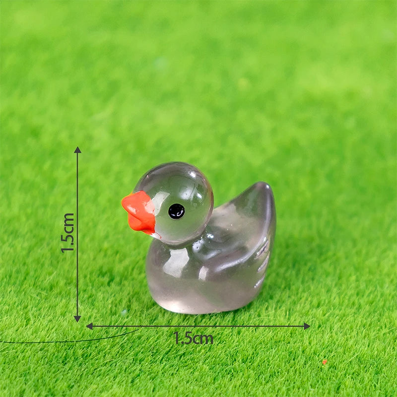 20/50PCS Miniature Resin Ducks Mini Duck Figures Glow In the Dark Landscape Ornaments For Doll Houses Aquarium Garden - Zecs shopping