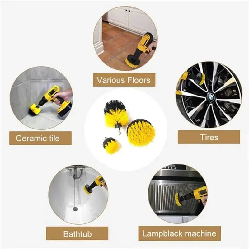 pcs Drill Brush Attachment Set Power Scrubber Brush With Drill Scrub Brush For Cleaning Showers Tubs Bathroom Tile Grout Carpet