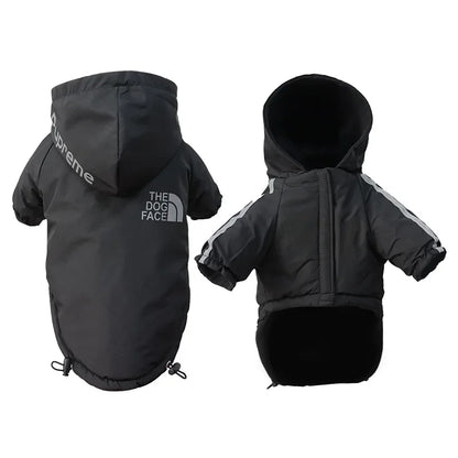 Pet Clothes Autumn Winter Pet Dog Reflective Waterproof Warm Coat Cotton Hooded Jacket FOR Small Medium Dog Clothes - Zecs shopping