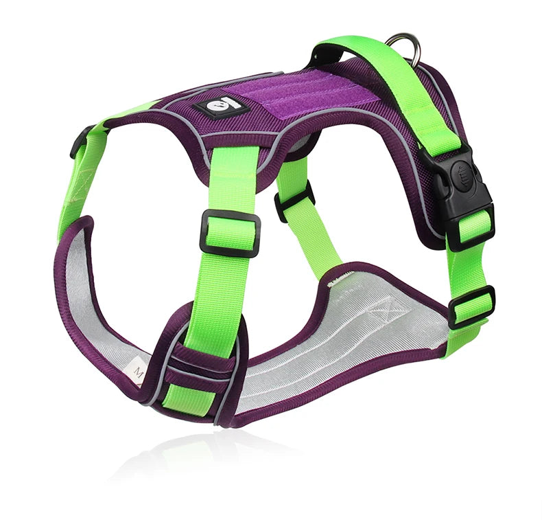Reflective Adjustable Dog Harness for Medium Large Dog Labrador Army Oxford Cloth Training Vest Walk The Dog Comfortable Durable - Zecs shopping