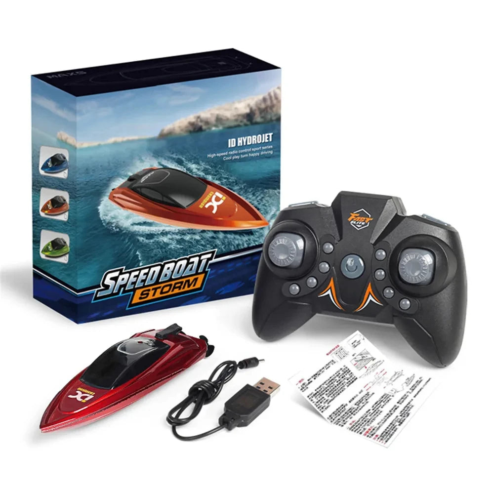 Mini RC Speed Boat High-Speed Remote Control Ship with LED Lights kmh