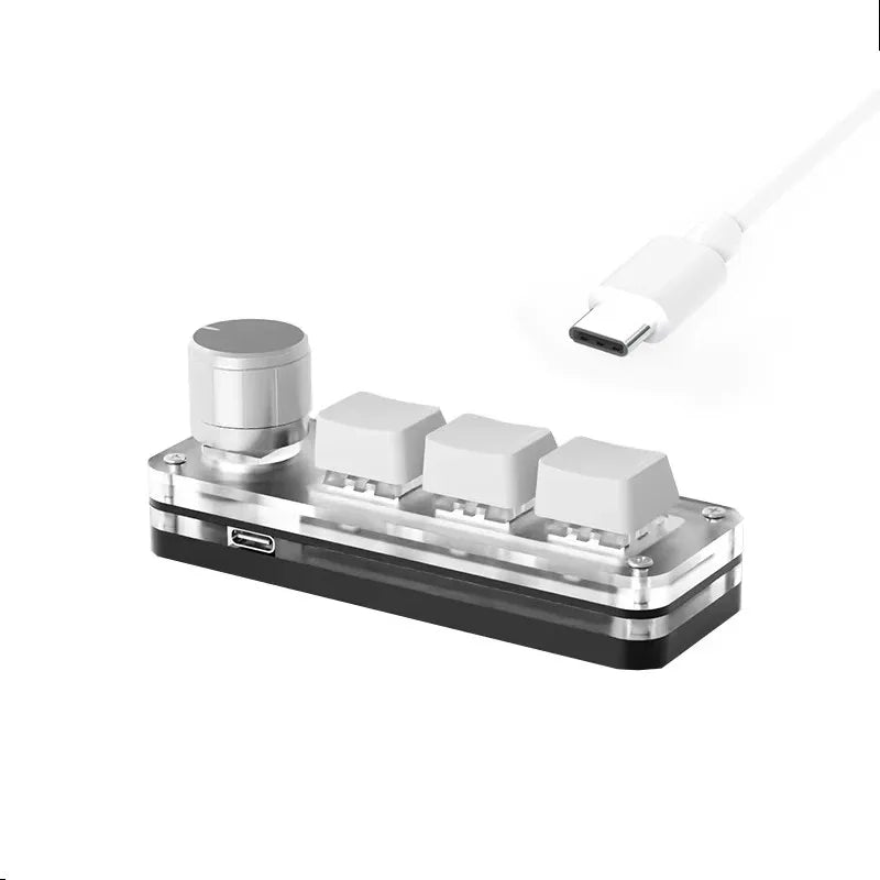 RGB key Customize Wired Mini Keyboard Macro Knob Copy Paste Shortcut Key E-sports Game Mechanical Hot Swap Mini Keyboard