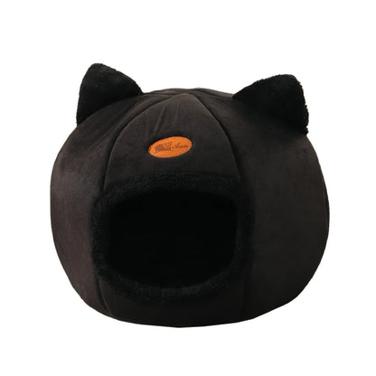 Cozy Winter Cat Bed Cave – Warm Indoor Pet House Tent for Cats & Small Dogs
