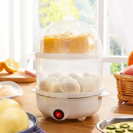 Multifunction Electric Egg Boiler – Double Layer Egg Cooker & Mini Food Steamer