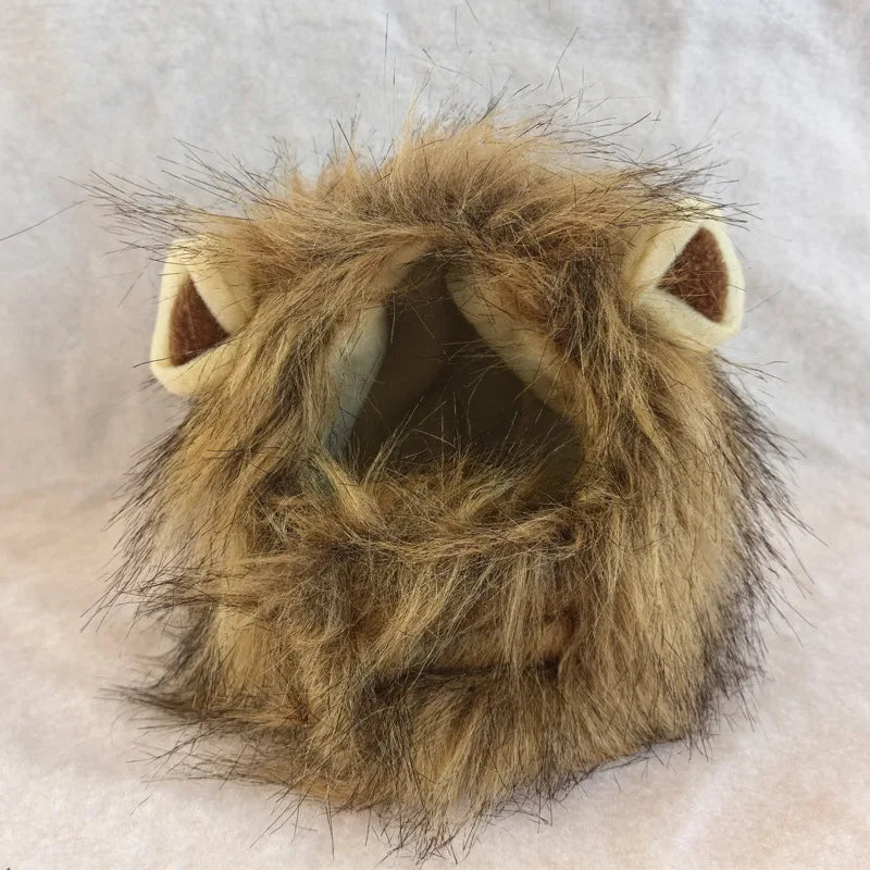 New Cute Funny Pets Clothes Cap Cute Cat Wig Lion Mane Costume Cosplay Kitten Dog Hat with Ears Fancy Party Supplies - Zecs shopping