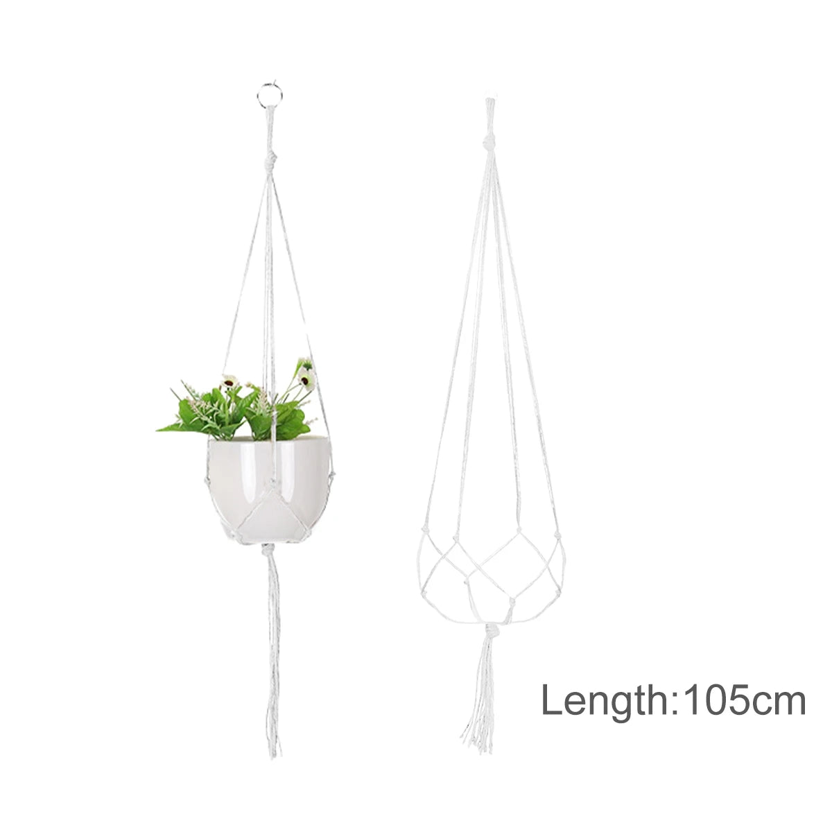 Hanging Plant Handmade Macrame Plant Hanger Flower Pot Planter Hanger Wall Decor Courtyard Garden Hanging Planter Hanging Basket - Zecs shopping