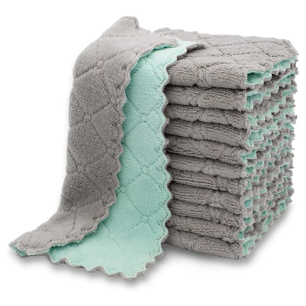 pcs Microfiber Kitchen Cloth Dish Towels Super Absorbent Coral Velvet Dishtowels Nonstick Oil Washable Fast Drying