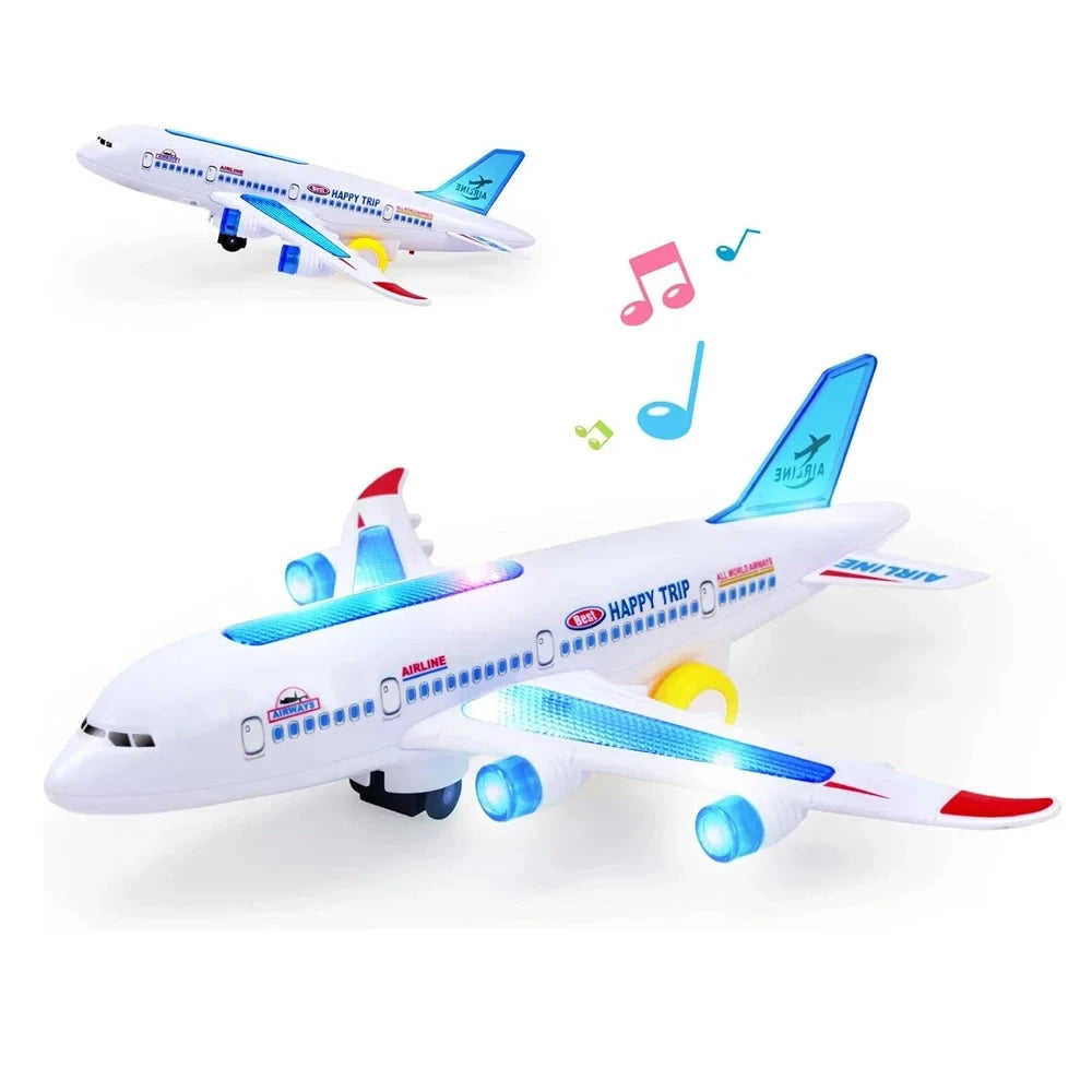 Electronic Music Airplane Rotating Autopilot Toy for Kids
