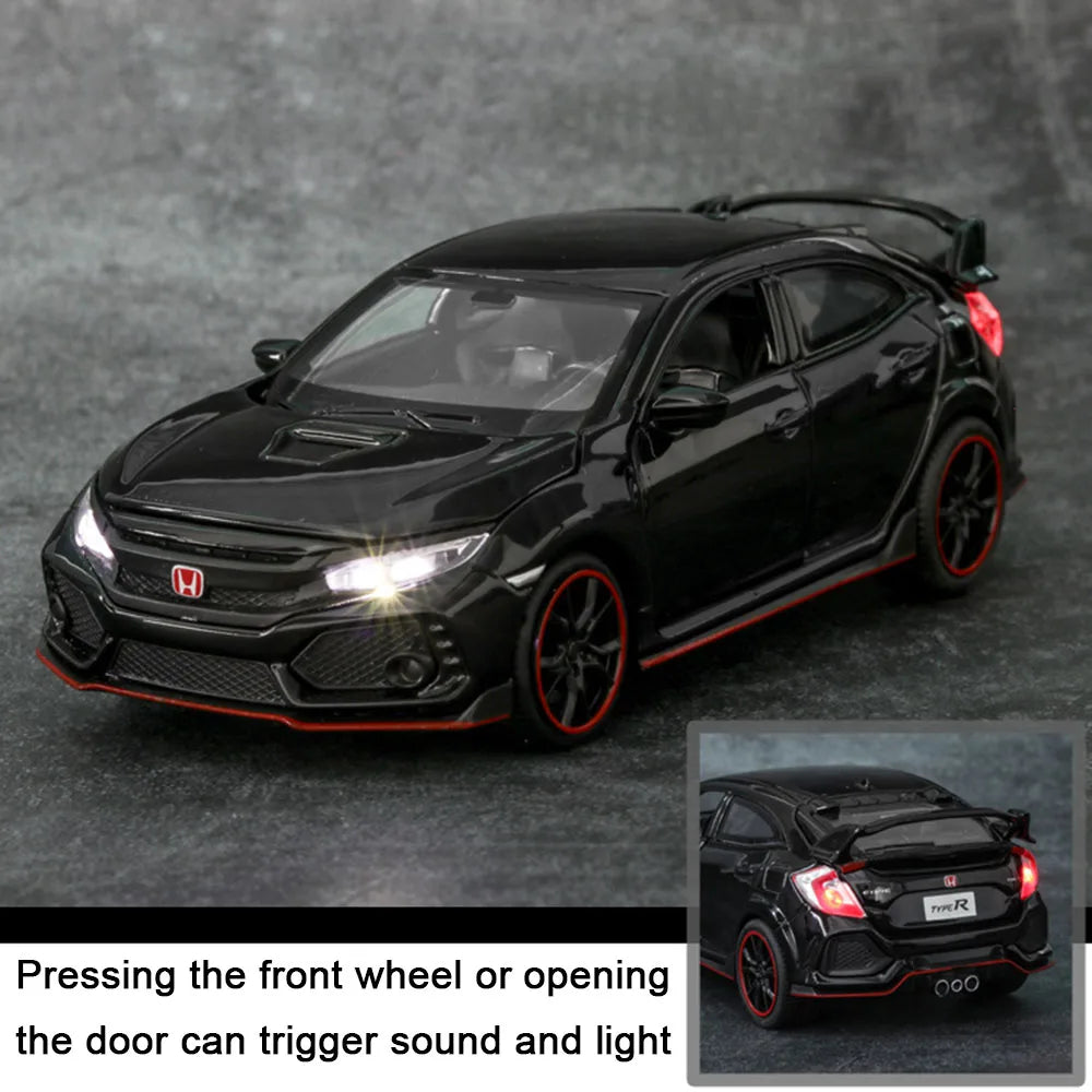 Honda CIVIC TYPE-R Alloy Car Diecast Toy with Sound & Lights for Kids & Collectors