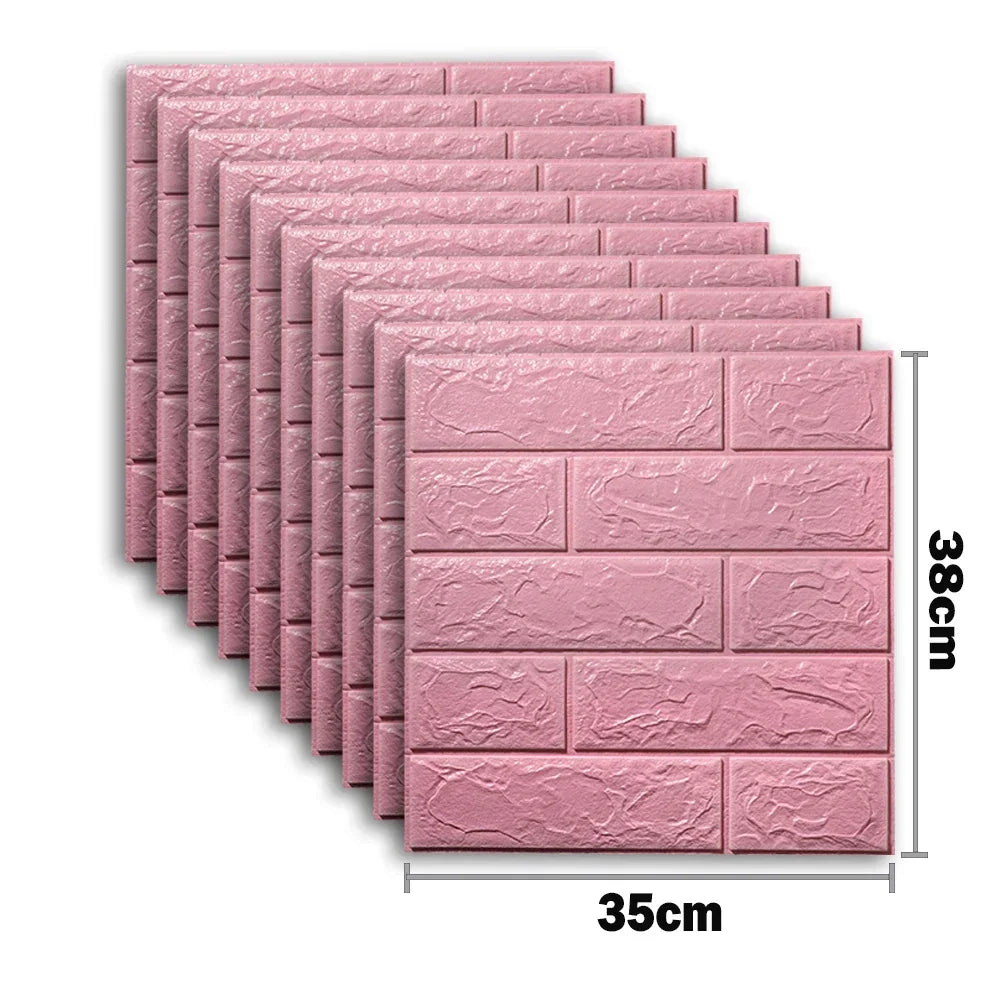 pcs Self Adhesive Decor D Foam Wall Stickers Pane Room Waterproof peel and stick Brick Wallpaper for Interior Decoration