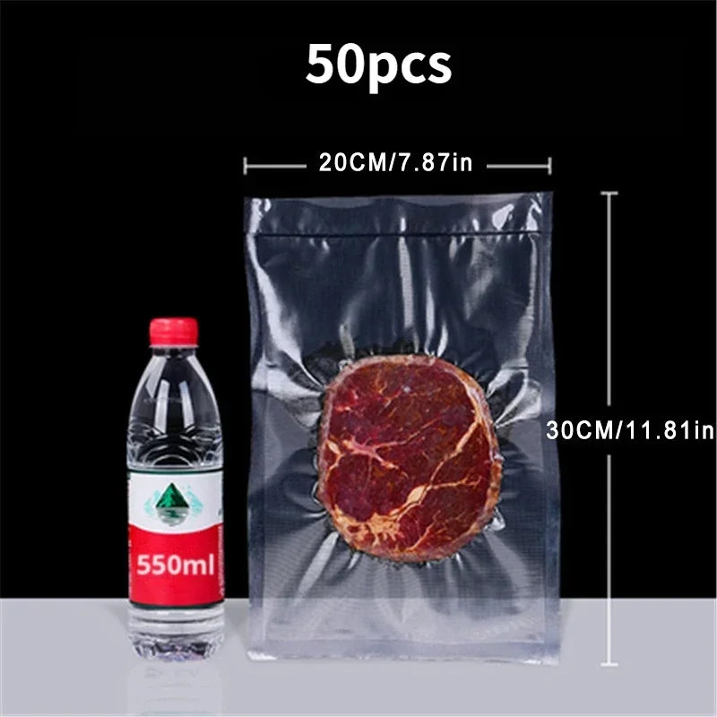 pcs Vacuum Sealer Bags Disposable Airtight Compression Bag Transparent Food Packaging Bag For MeatFruit And Vegetable