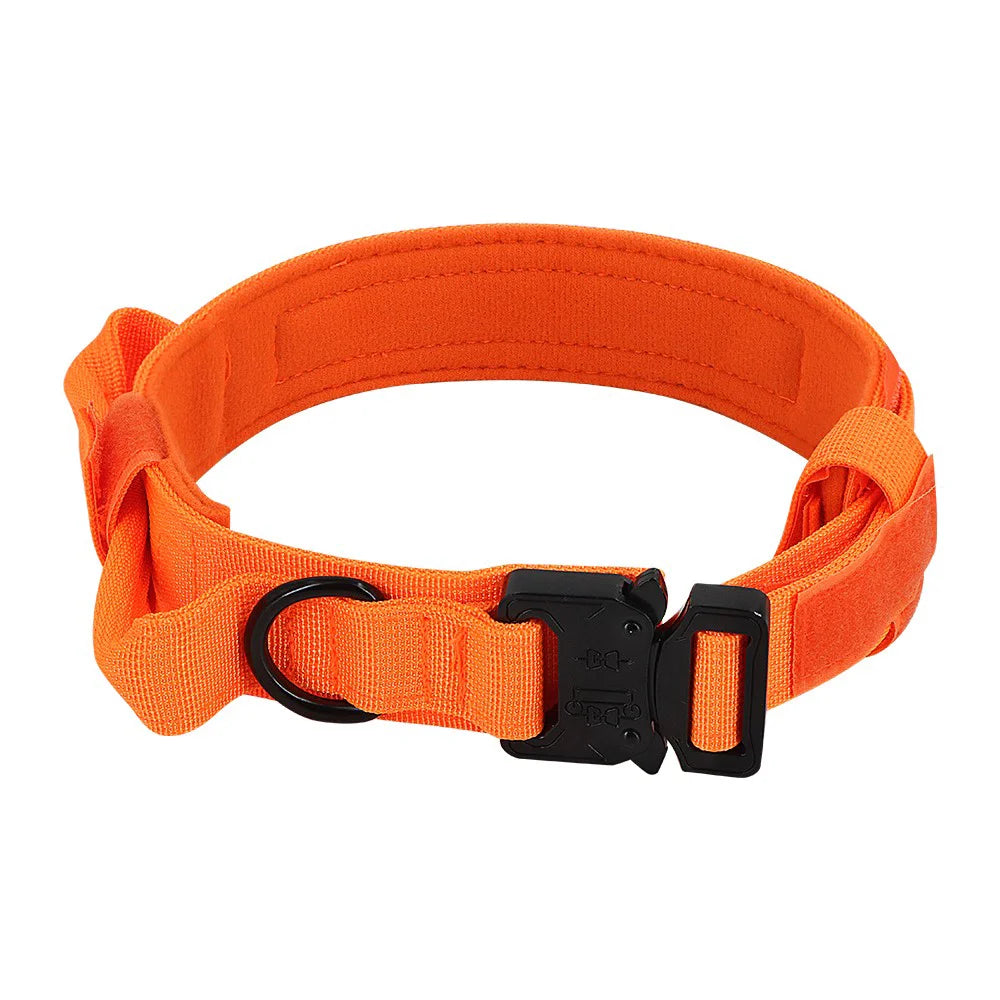 Tactical Military Dog Collar Adjustable Nylon Dog Collar with Control Handle and Metal Buckle for Medium and Large Dogs - Zecs shopping