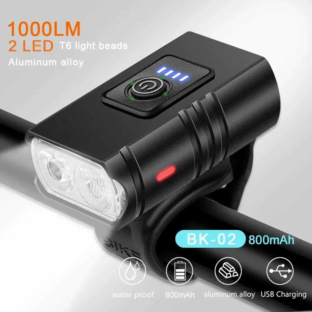 BK Bike Light T LED USB Rechargeable Bicycle Lights Modes MTB Flashlight Bicycle Headlight for Cycling Bicycle Front Lamp