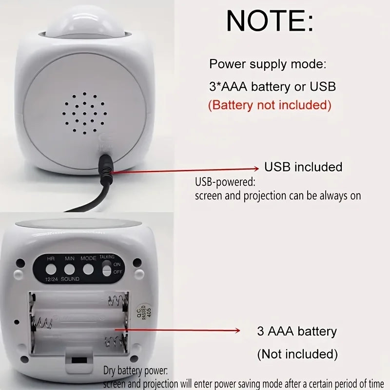 Portable LCD digital projection alarm clock LCD screen display living room bedroom projection alarm clock home decoration