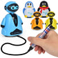 Inductive Line Following Robot Toy – Creative Draw &amp; Follow Penguin Car for Kids