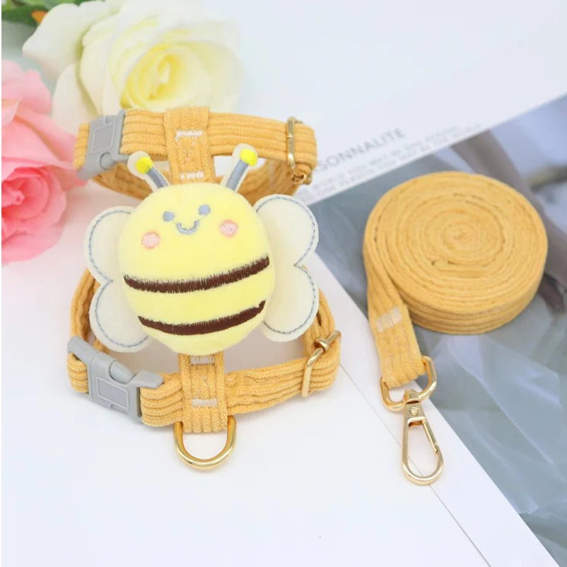 New cat Harness Leash Set for Small Dogs Adjustable Puppy Harness Vest French Bulldog Chihuahua Pug Outdoor Walking Lead Leash - Zecs shopping
