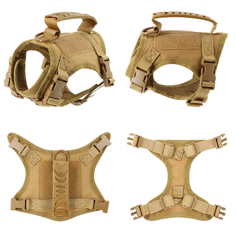 Tactical Puppy Harness Leash For Small Dogs Cats Adjustable Kitten Vest For Military Service Dog Working Training Walking - Zecs shopping
