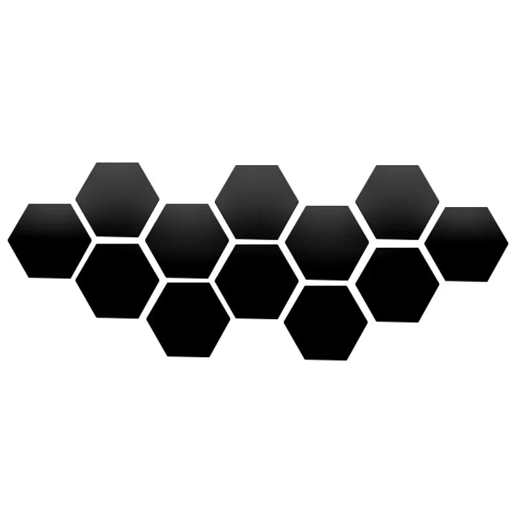6/12pcs 3D Hexagon Mirror Wall Sticker Rose Gold DIY TV Background Living Room Stickers Wall Decor Bedroom Bathroom Home Decor - Zecs shopping