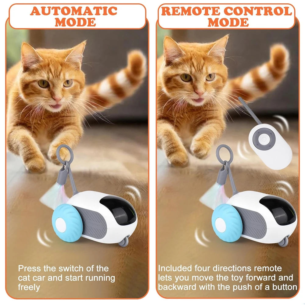 Smart Cat Toy 2 Modes Automatic Moving Remote Controlled Toy Car for Cats Dogs Interactive Playing Kitten Training Pet Supplies - Zecs shopping