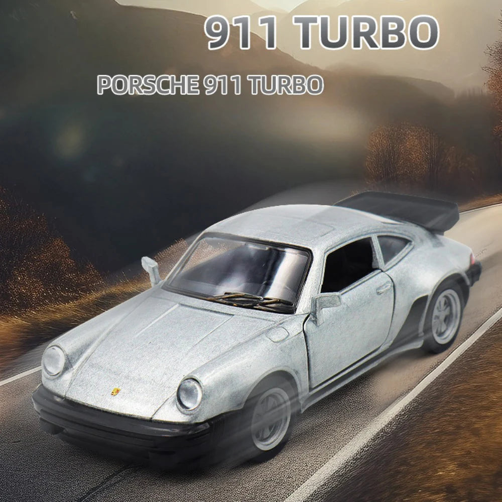 Makeda Scale Porsche Turbo Toy Car Model Alloy Diecast Retro Racing With Pull Back Scale Model For Boy Gift Collection