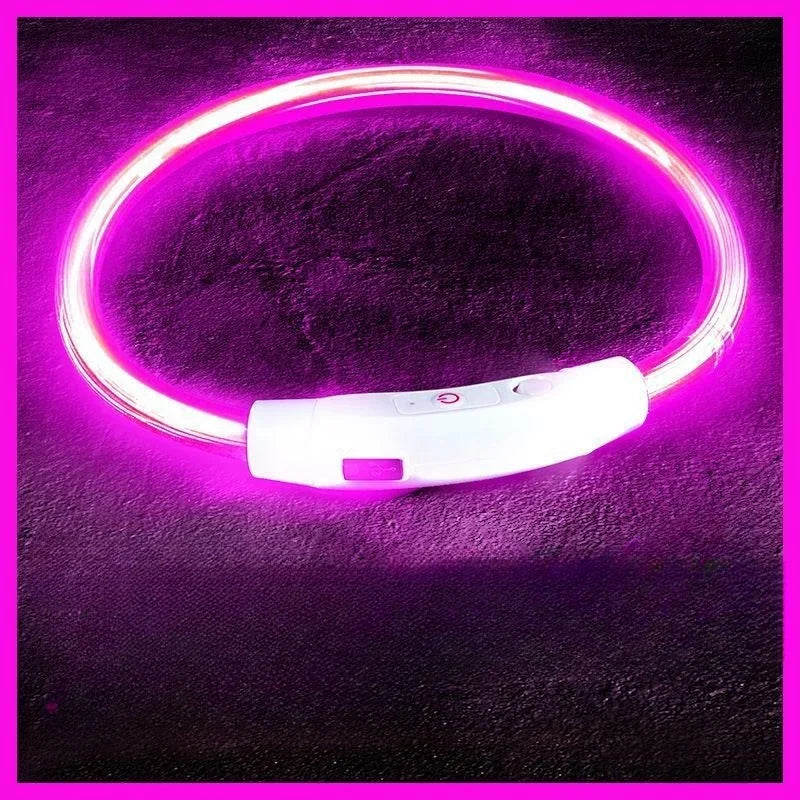 40/50/70cm Led dog collar USB rechargeable pet dog glow-in-the dark charging collar Luminous necklace collar safety night light - Zecs shopping