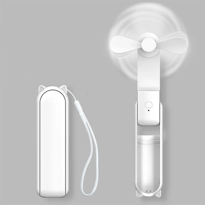 Portable Mini Handheld Fan – USB Rechargeable Folding Cooling Fan with Power Bank