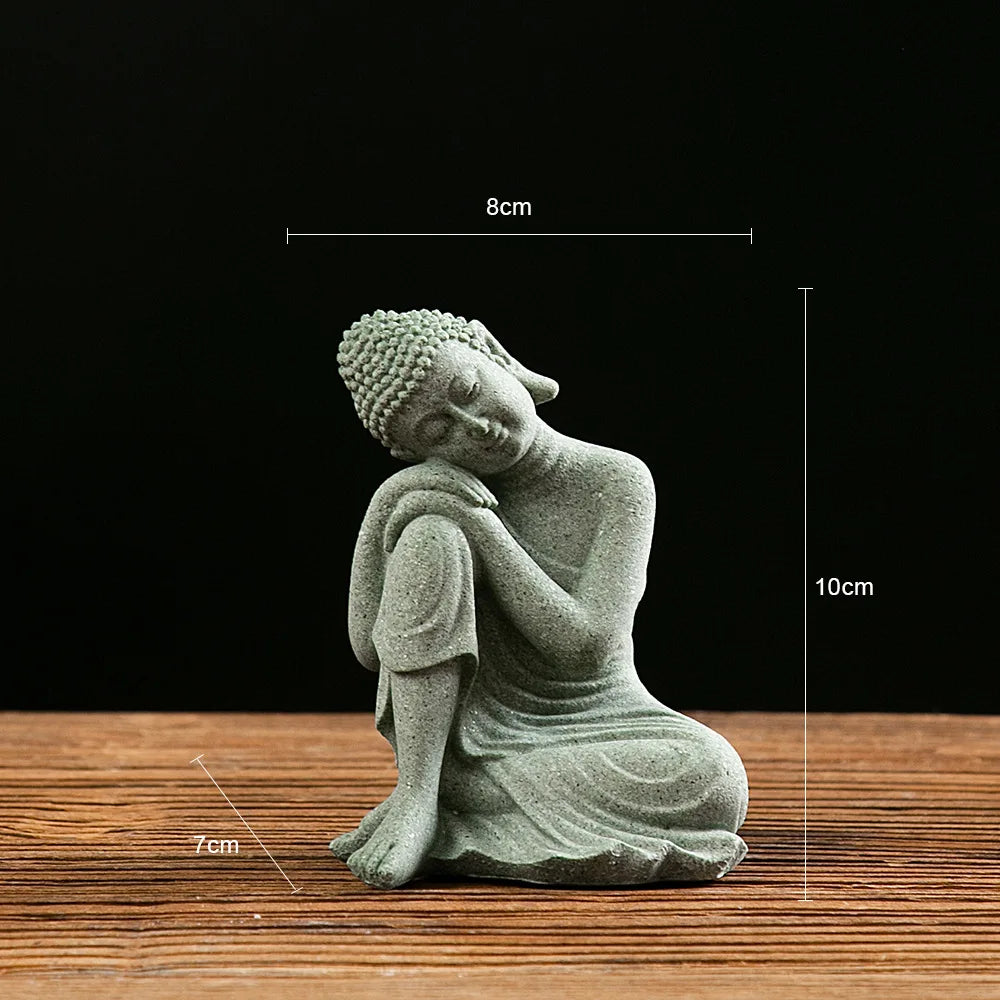 【Small Size】Buddha Statue Fish Tank Decoration Mini Buddhism Figurine Desk Topper Tablescape Decor Home Zen Statue - Zecs shopping