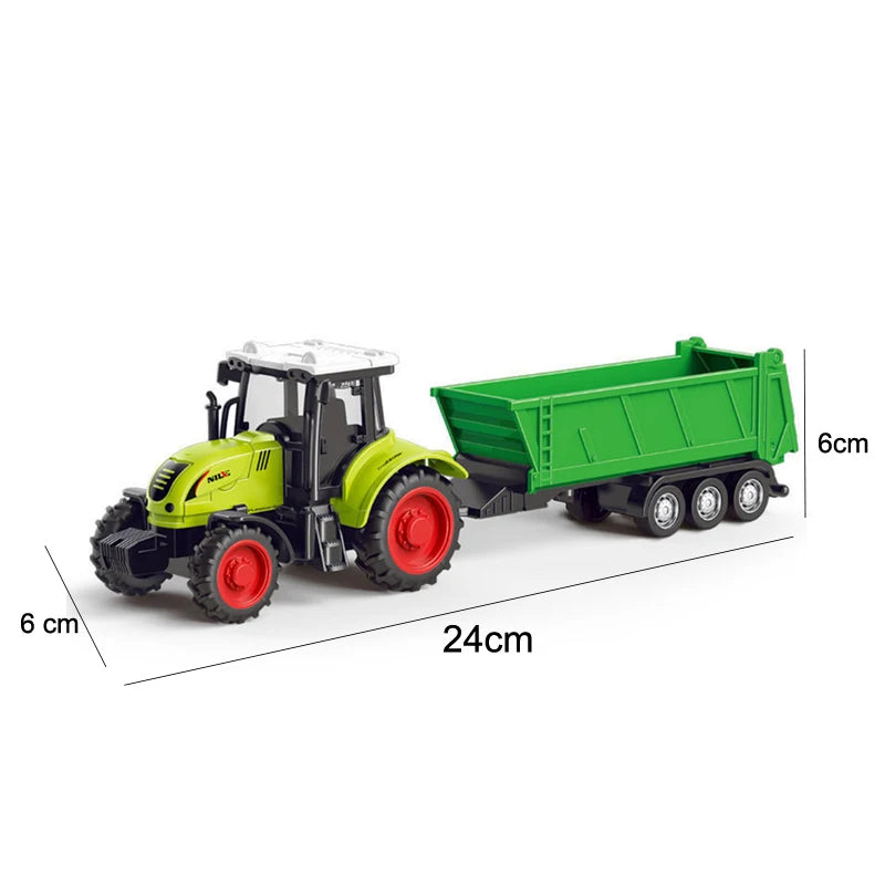 Farm Tractor & Pulverizer Toy Inertia Car & Educational Engineering Toy for Kids