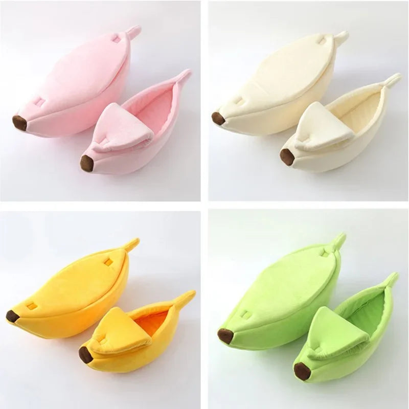 Banana Cat Bed House Funny Cute Cozy Cat Mat Beds Warm Durable Portable Pet Basket Kennel Dog Cushion Cat Supplies Multicolor - Zecs shopping