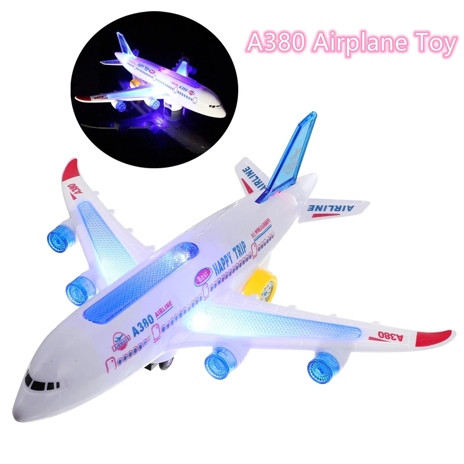 Electronic Music Airplane Rotating Autopilot Toy for Kids