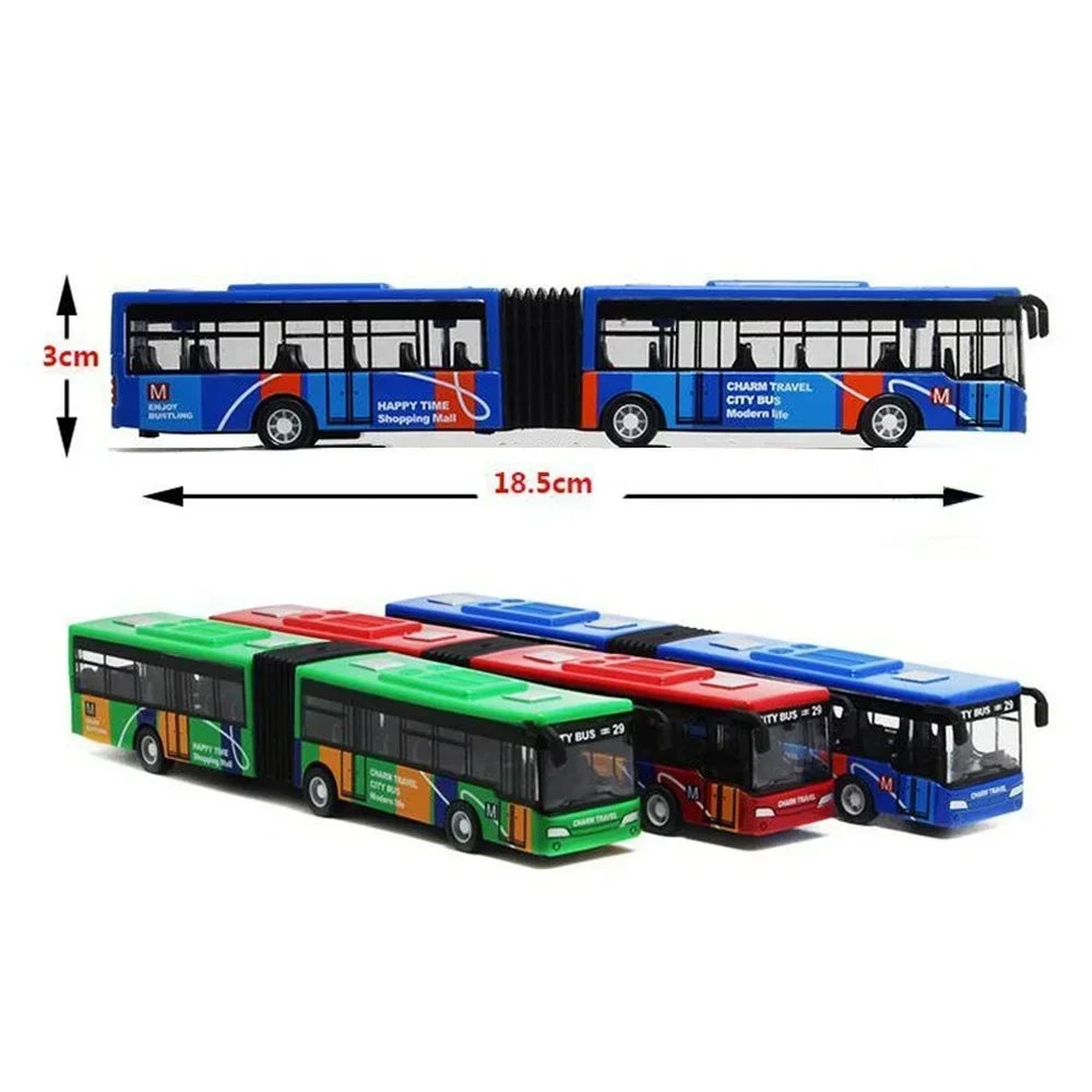 1:64 Alloy City Bus Alloy City Bus Model 🚍 | Pull-Back Diecast Double-Decker Toy for Kids & Collectors Vehicles City Express Bus Double Buses Diecast Vehicles Toys Funny Pull Back Car Children Kids Gifts