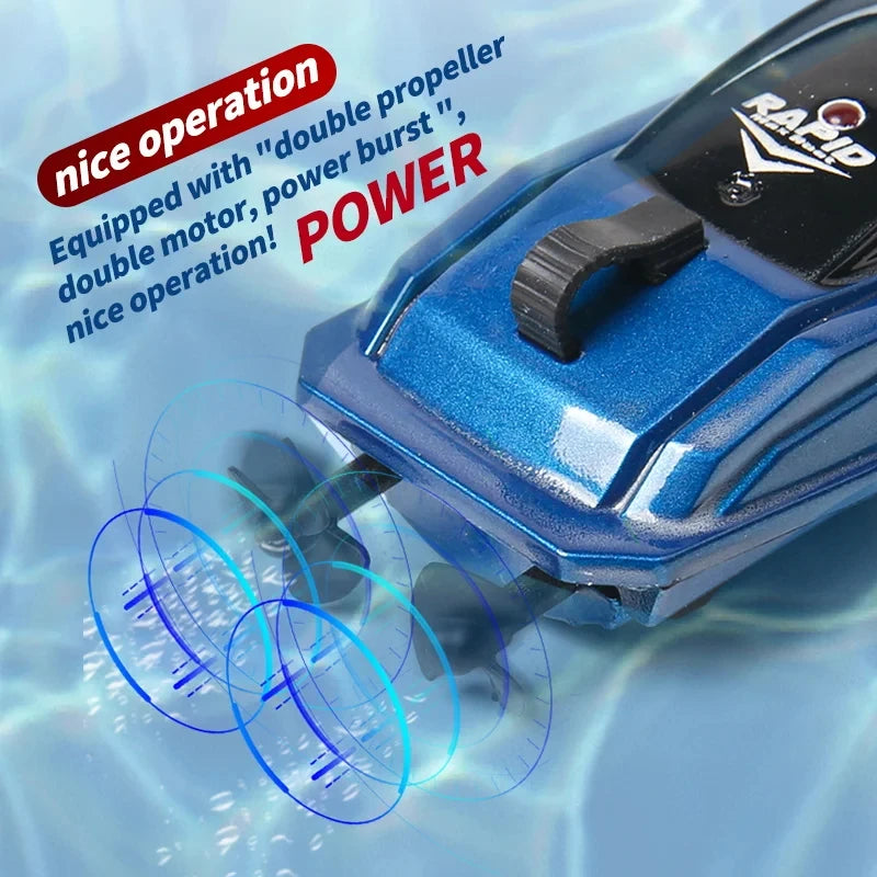 Mini RC Speed Boat High-Speed Remote Control Ship with LED Lights kmh